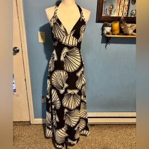 New, without tags, Japna, Linen Blend, Shell Print, Maxi Dress